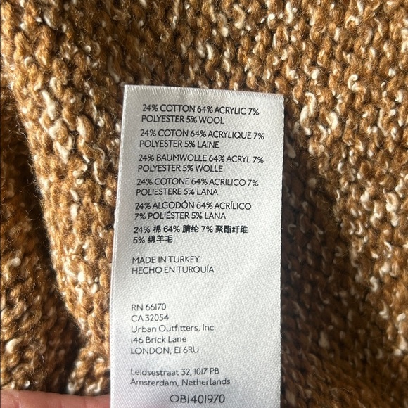 Anthropologie Tunic Turtleneck Sweater Tan Brown Size Small - Picture 11 of 11